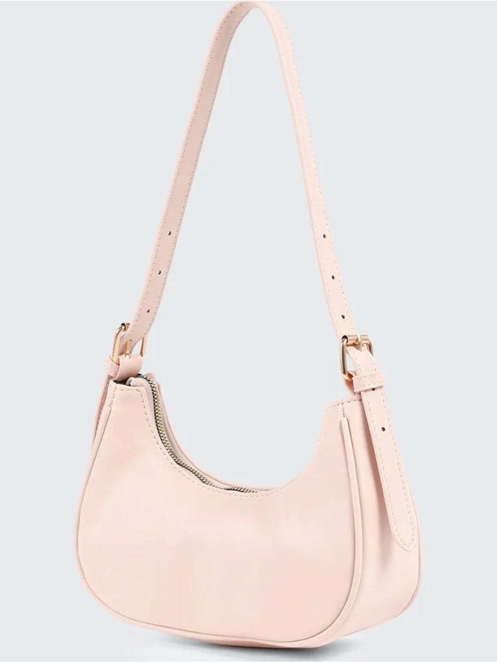 Everyday Crescent Shoulder Bag in Light Pink